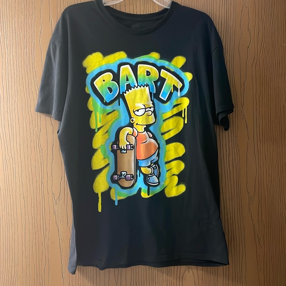 The Simpson's Bart Simpson T Shirt Adult Large Black Graffiti